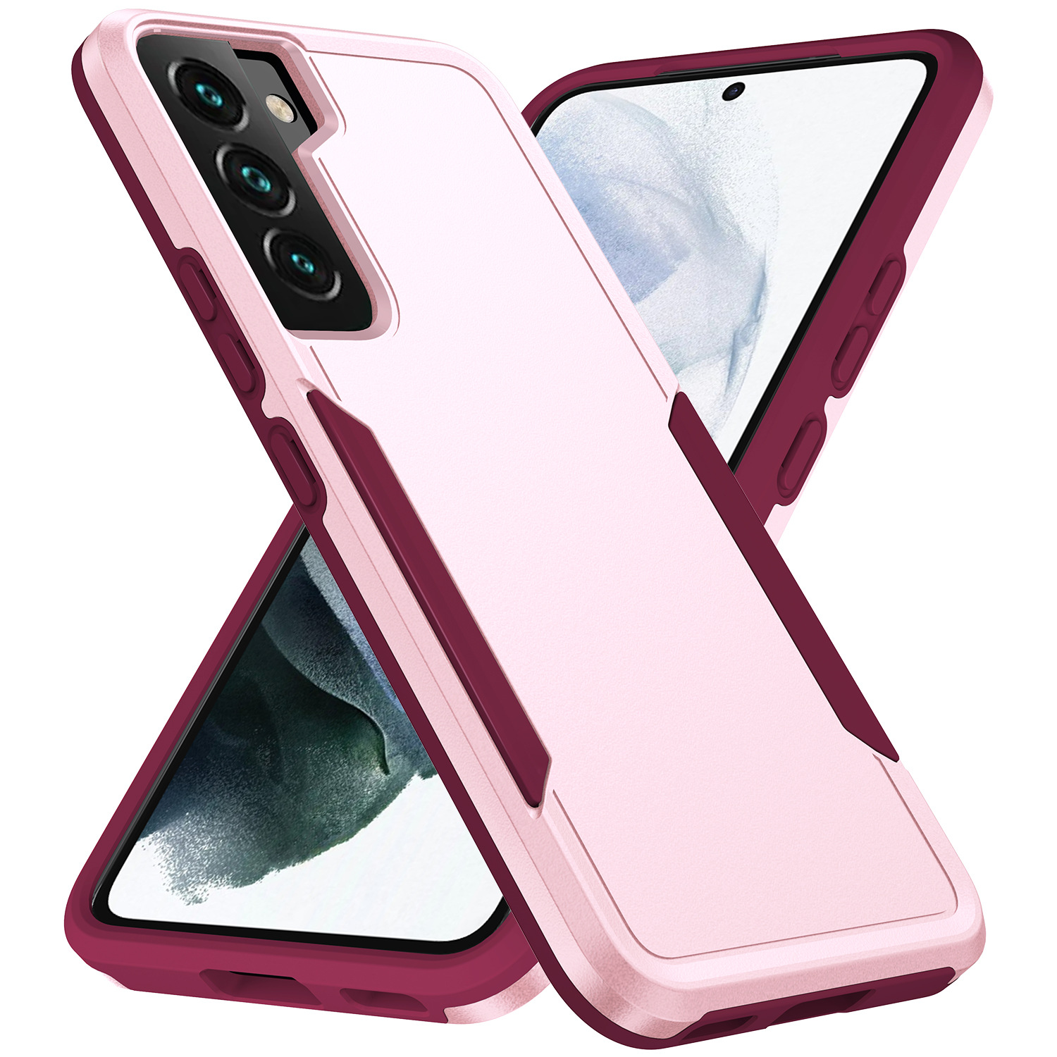Heavy Duty Strong Armor Hybrid Trailblazer Case Cover for Samsung Galaxy S22 Plus (Hot Pink)