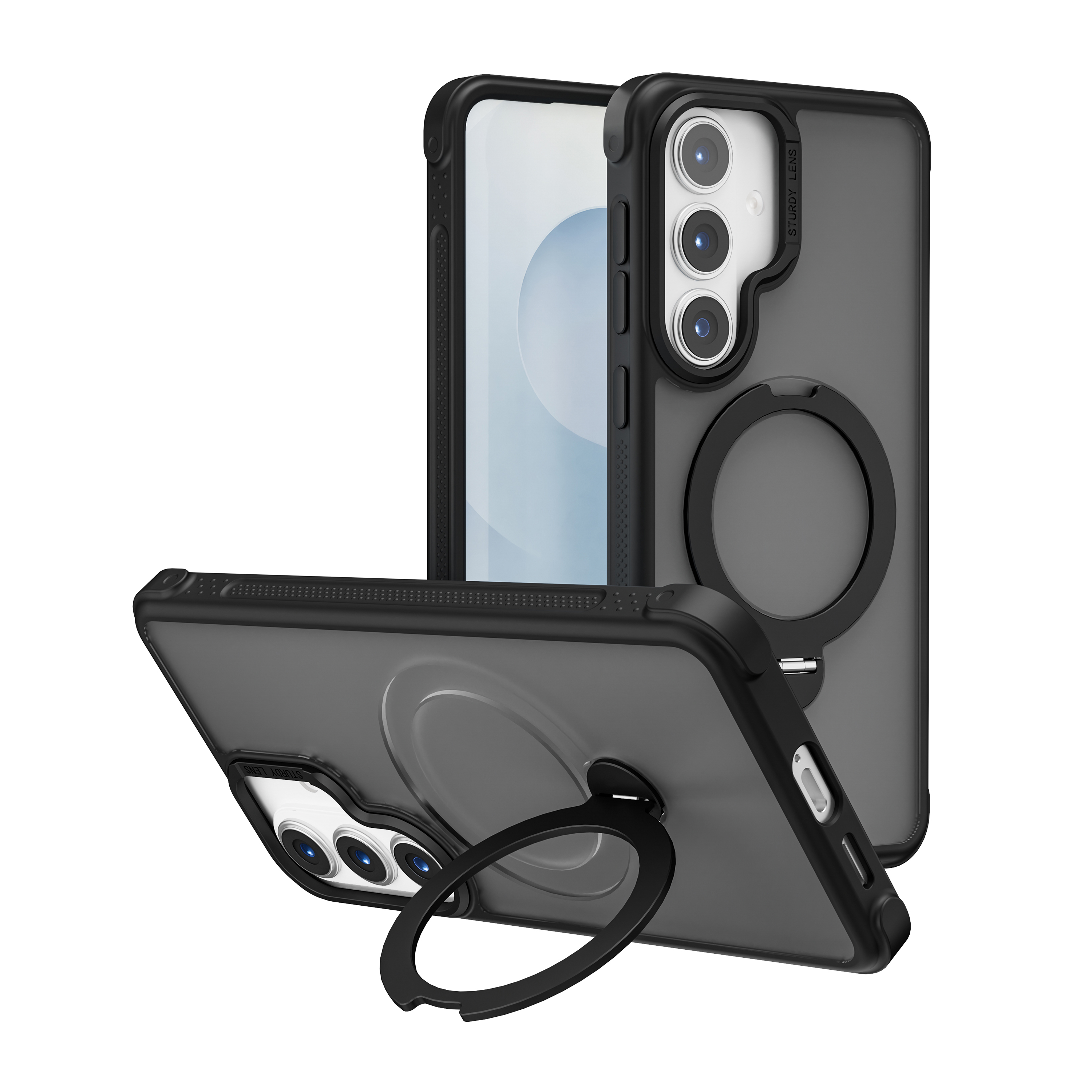 Translucent Matte MagSafe Kickstand Case for Samsung Galaxy S26 in Black