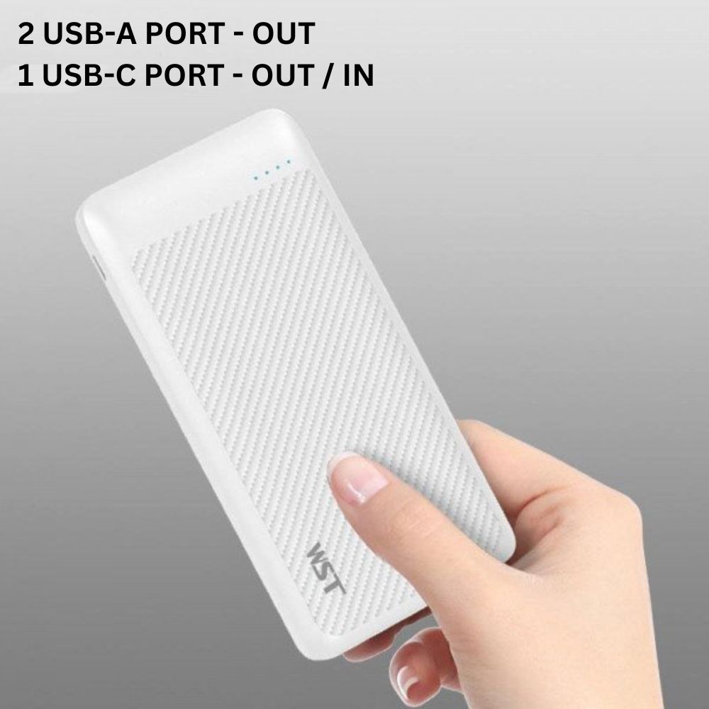 Ultra Slim 10000mAh Power Bank: Dual USB/Type-C Output Portable Charger for All Devices