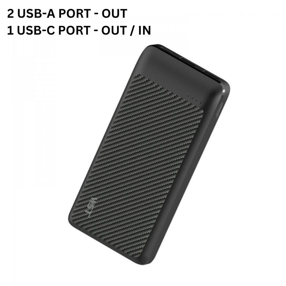 Ultra Slim 20000mAh Power Bank: Dual USB/Type-C Output, Universal Portable Charger (Black)