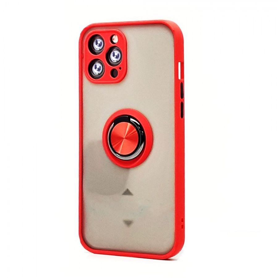Tuff Slim Armor Hybrid RING Stand Case for Apple iPhone 11 Pro Max (Red)