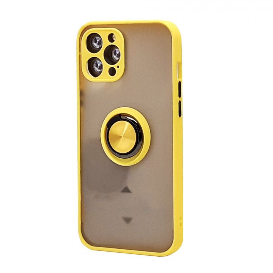 Tuff Slim Armor Hybrid RING Stand Case for Apple iPhone 11 Pro Max (Yellow)
