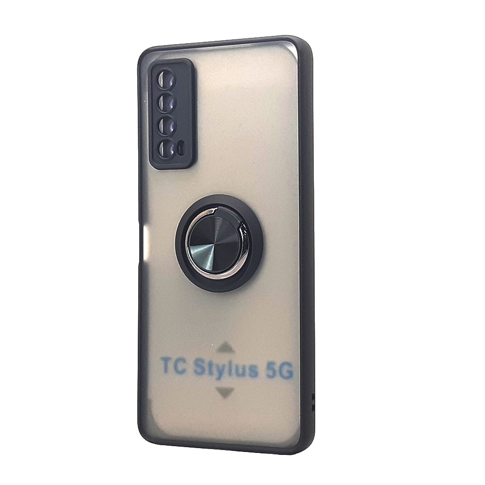 Tuff Slim Armor Hybrid RING Stand Case for TCL Stylus 5G (Black)
