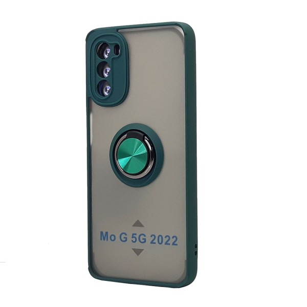 Tuff Slim Armor Hybrid RING Stand Case for Motorola Moto G 5G 2022 (Green)