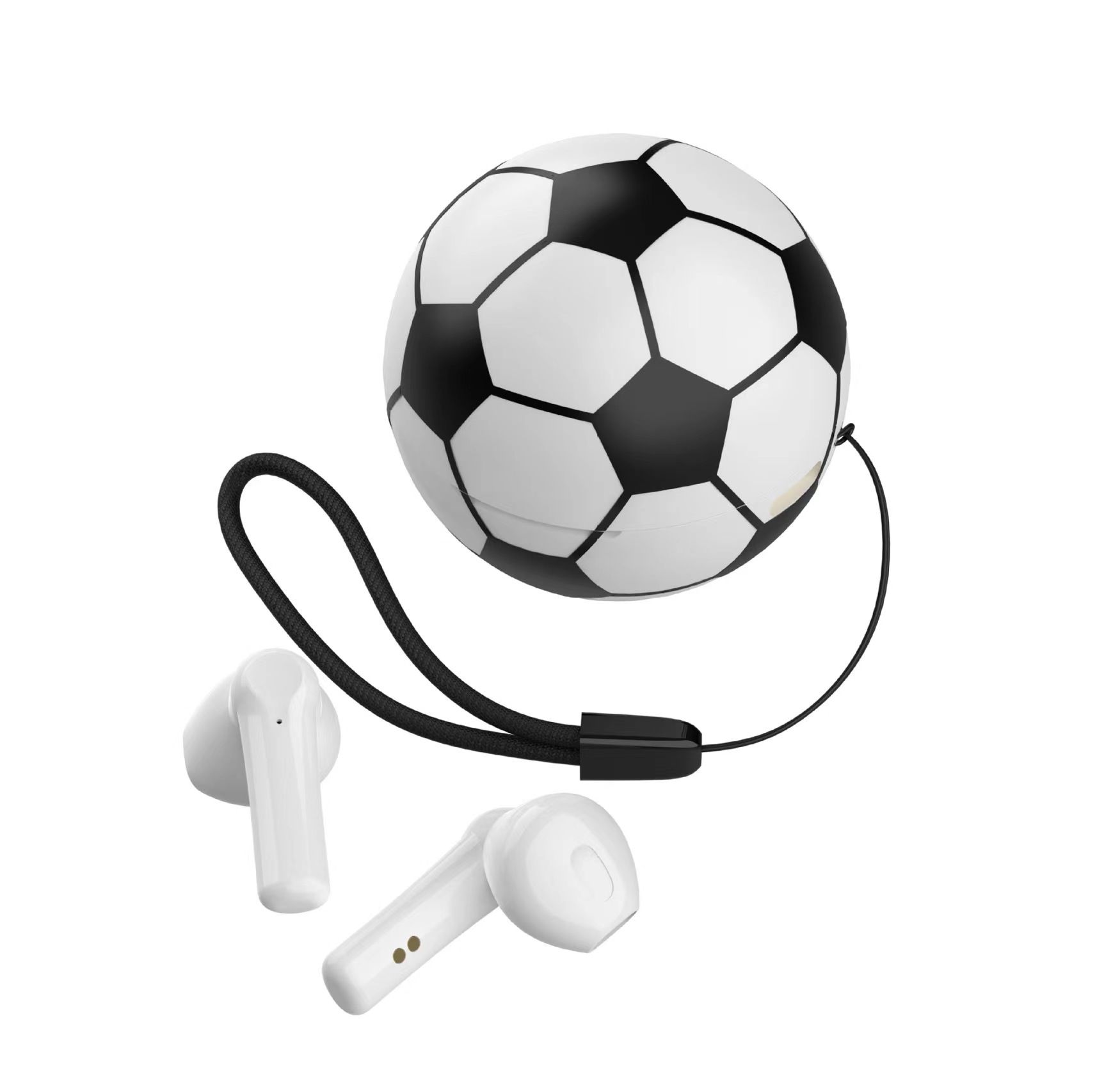 Wholesale TWS Bluetooth Earphones Soccer Ball Football Design Wireless Sport Earbuds OEM Gift T38 for Universal Cell Phone And Bluetooth Device Black