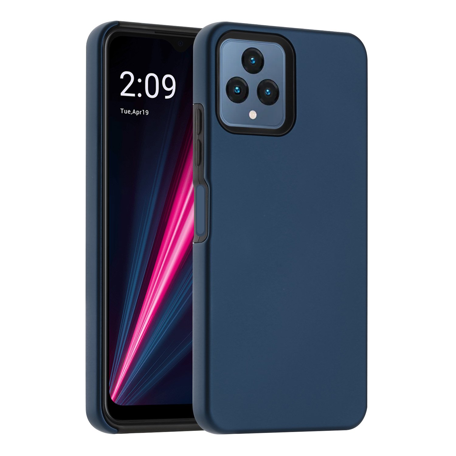 T-Mobile Revvl 6 5G Dual Layer Armor Defender Hybrid ProteCtive Case, Navy Blue, Drop ProteCtion