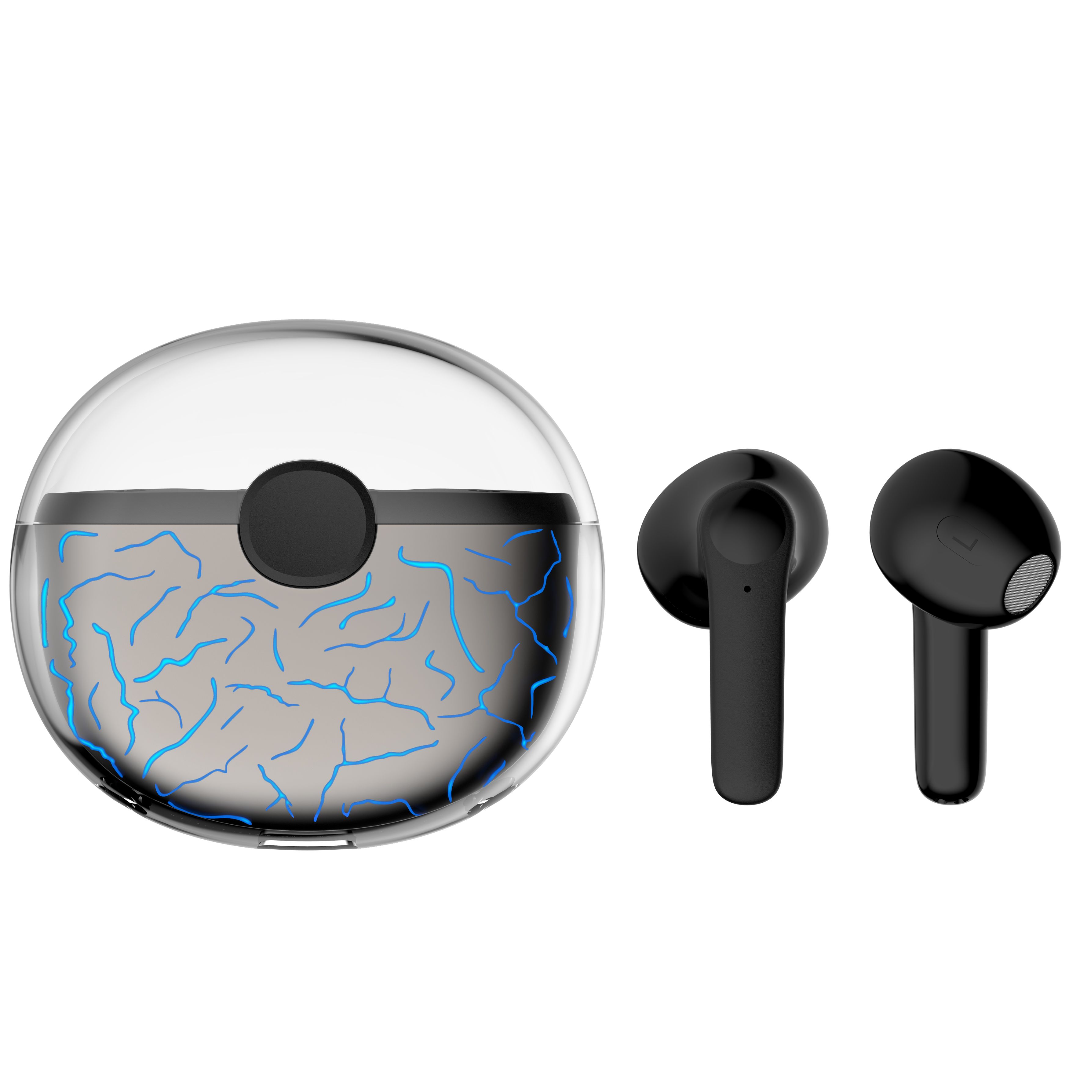 Neon Light Case TWS Mini Design True Wireless Earbuds Bluetooth Headset (Black)