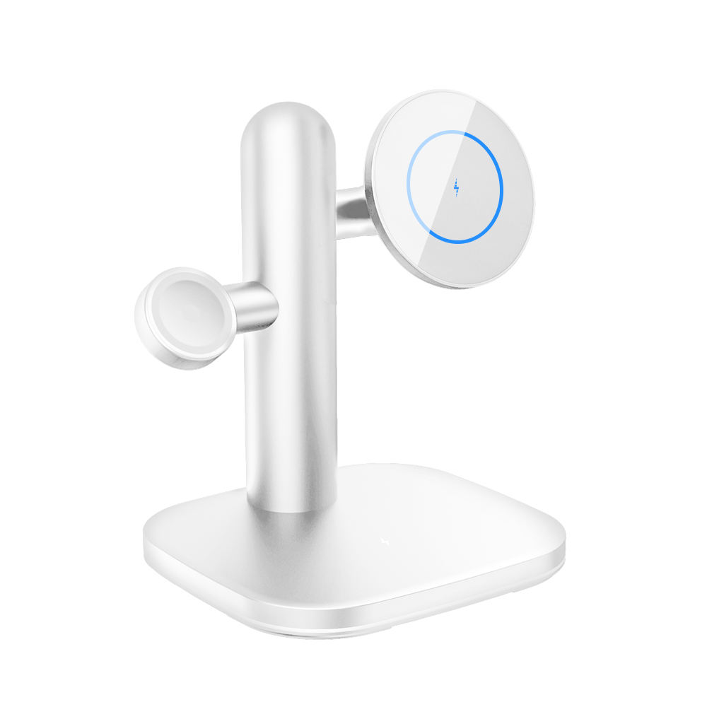 15W Fast Charge 3-in-1 MagSafe Wireless Charging Station for iPhone, Apple WATCH & AirPods-White