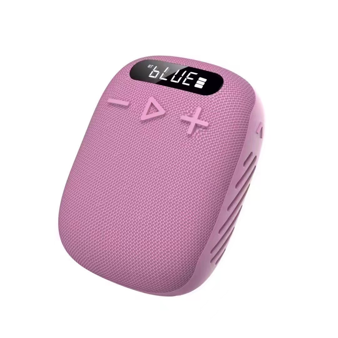 Compact Pink Bluetooth Speaker: Clip-On Outdoor Sport Audio for Universal Devices - WIND3S