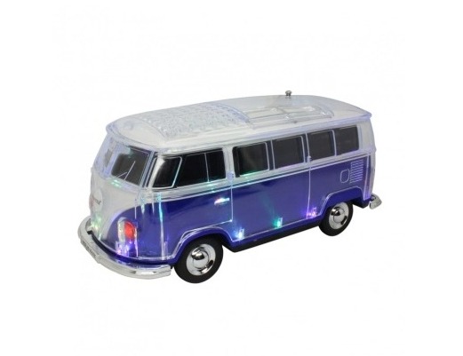Microbus Mini Bus Design Portable Wireless Bluetooth SPEAKER with LED Light WS267 (Blue)