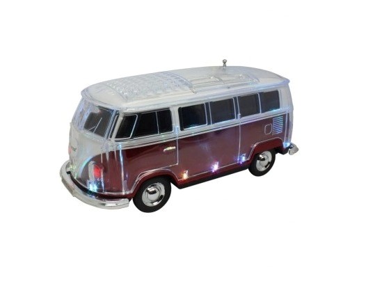 Microbus Mini Bus Design Portable Wireless Bluetooth SPEAKER with LED Light WS267 (Red)