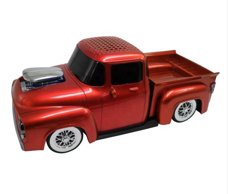 Red Pickup Truck Bluetooth Speaker with FM Radio WS538 - Portable Wireless Audio for Phones
