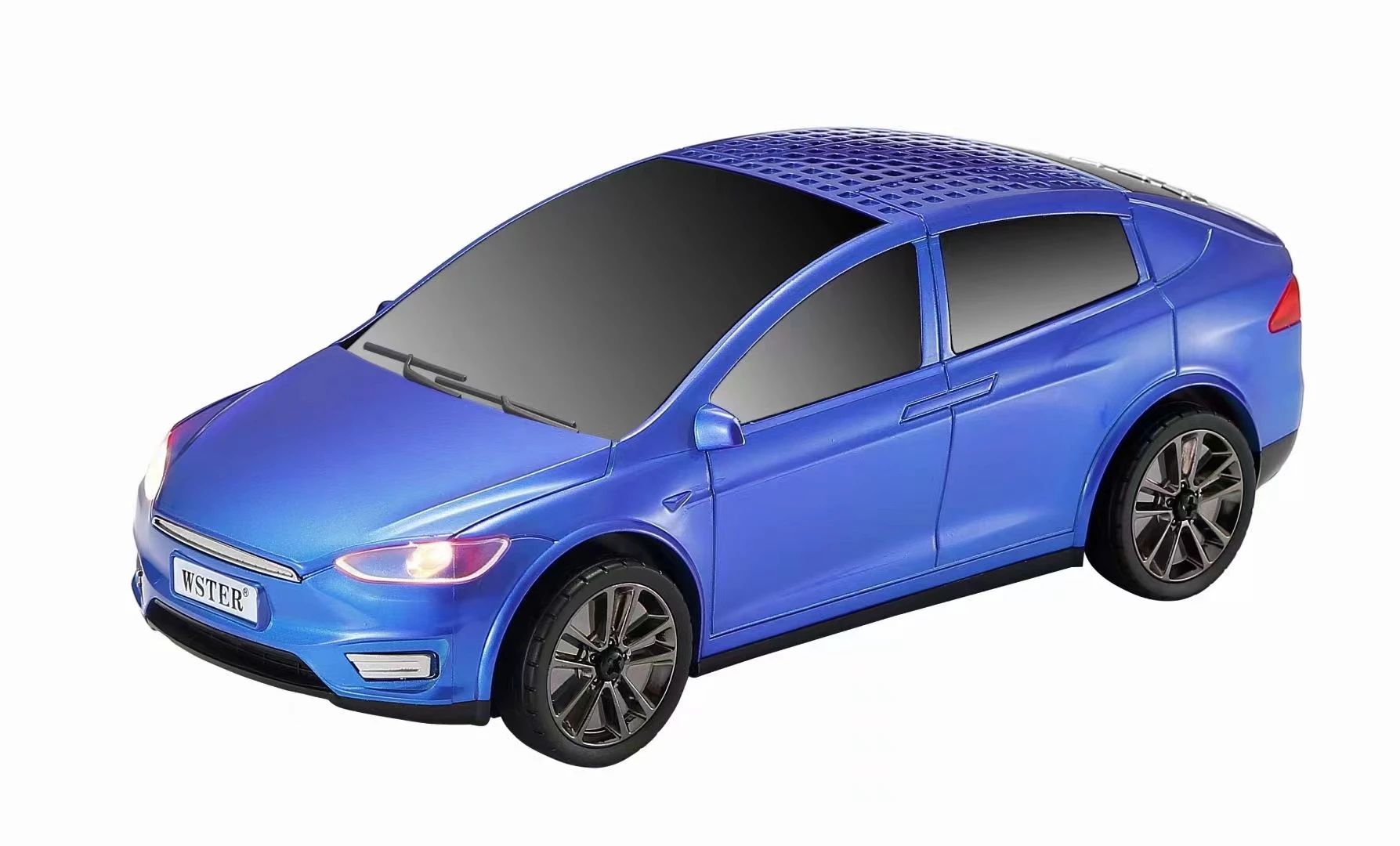 Music Express CAR Bluetooth Speaker with LED Light - Portable Wireless AUDIO for Phone (Blue)