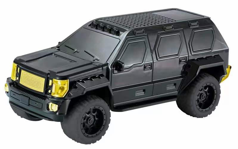 SUV CAR Shaped Boombox: Rugged Bluetooth Speaker with LED Lights for Universal Devices