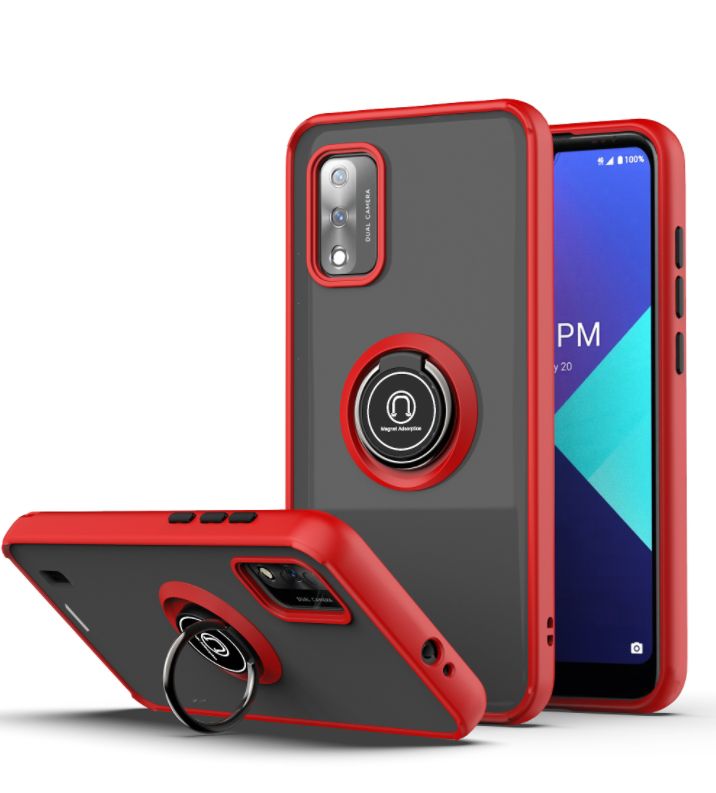 Tuff Slim Armor Hybrid RING Stand Case for Wiko Ride 3 (Red)