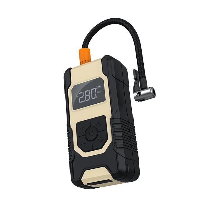 Portable Air Compressor Tire PUMP 150PSI Power Bank LED Flashlight Car Tool - Gold