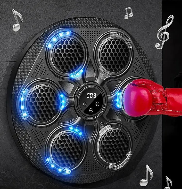 ELECTRONIC Music Boxing Machine Wall Mount Reflex Training Game YK03 for Kids & Adults, Black