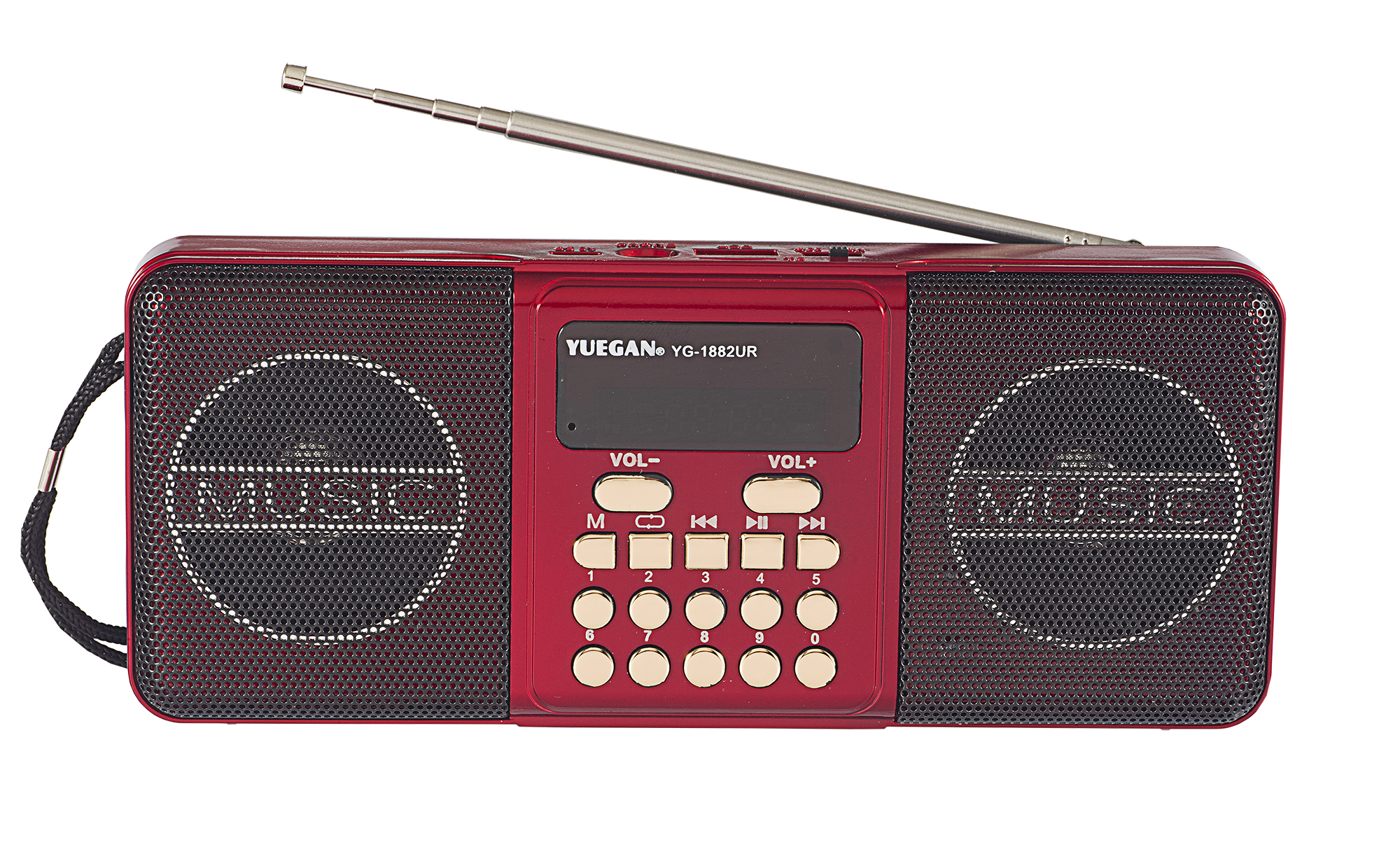 Modern Design Retro AM FM Radio Portable Bluetooth SPEAKER YG-1882BT (Red)