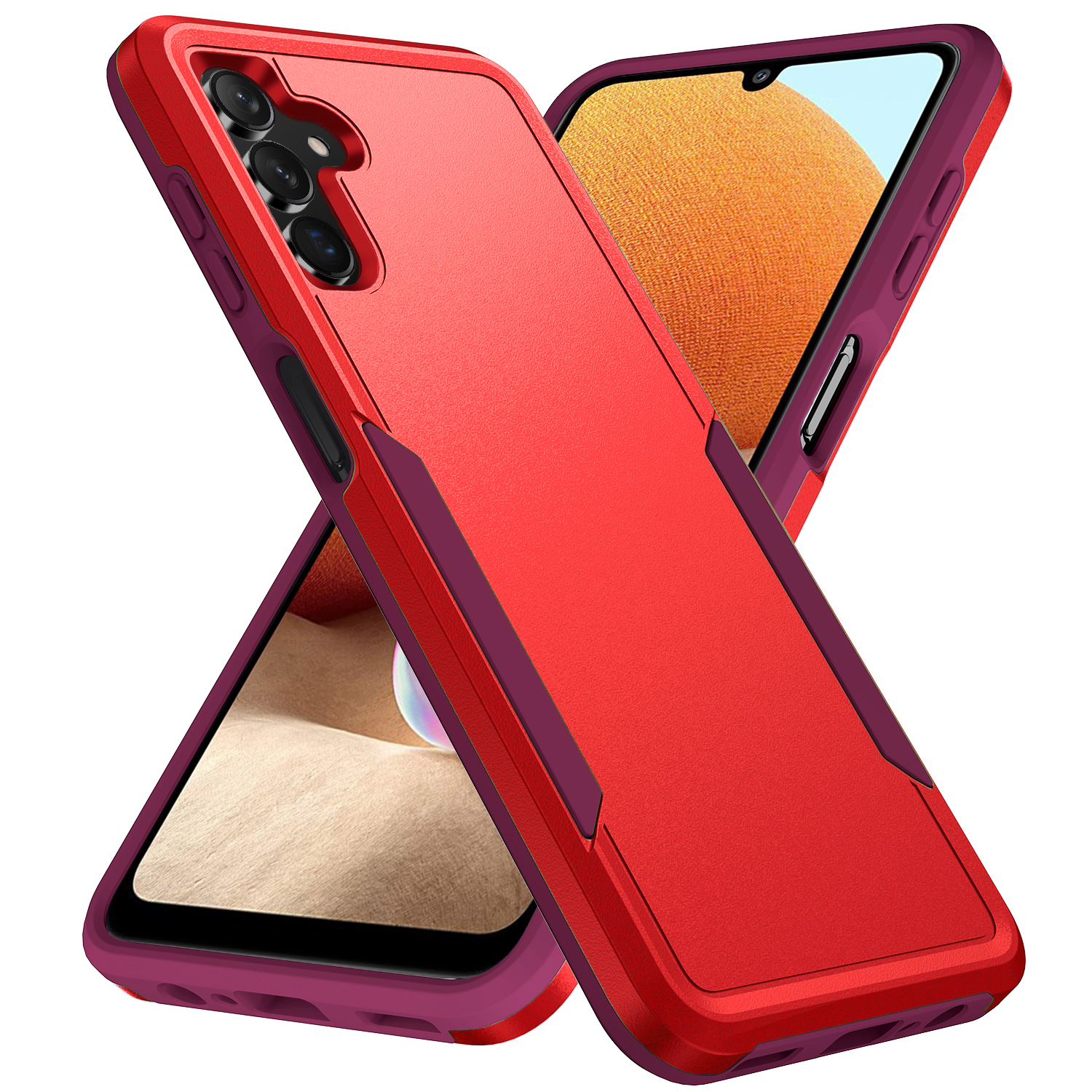 Heavy Duty Strong Armor Hybrid Trailblazer Case Cover for Samsung Galaxy A13 5G (Red)