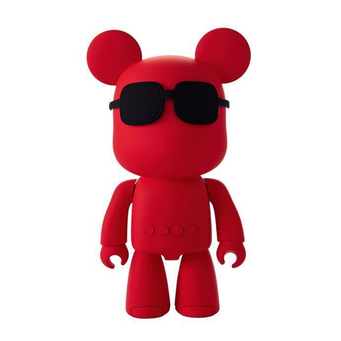 Tiny Robot Bear Cub Cool Sunglasses Portable Wireless Bluetooth Speaker (Red)