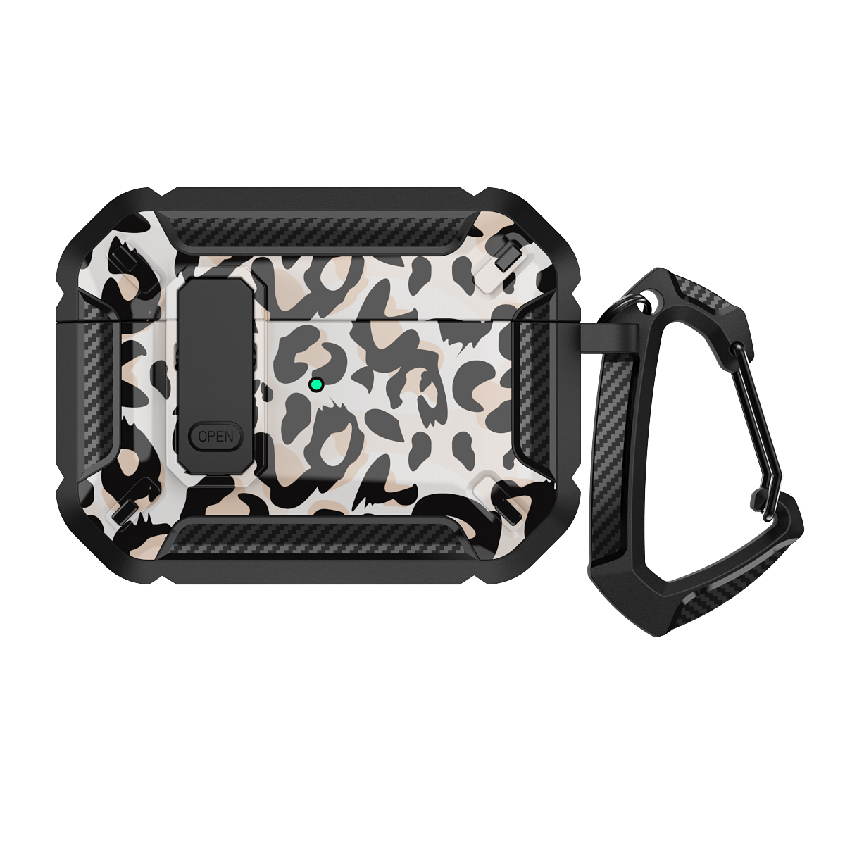 Premium CAMO Leopard AirPods 3 Case: Strong Armor, Clip Lock & Keychain for Gen 3 2021