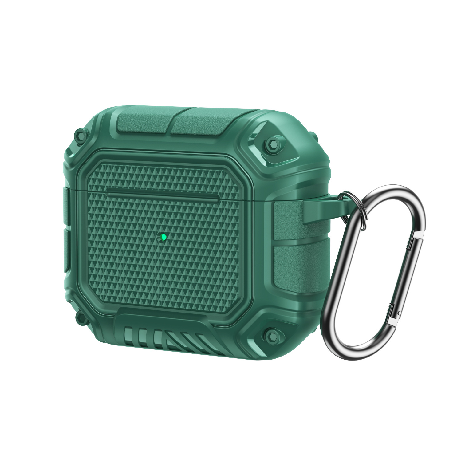 Shockproof Rugged Airpod Case COVER with Keychain for Apple Airpod 3 Gen 3 2021 - Green