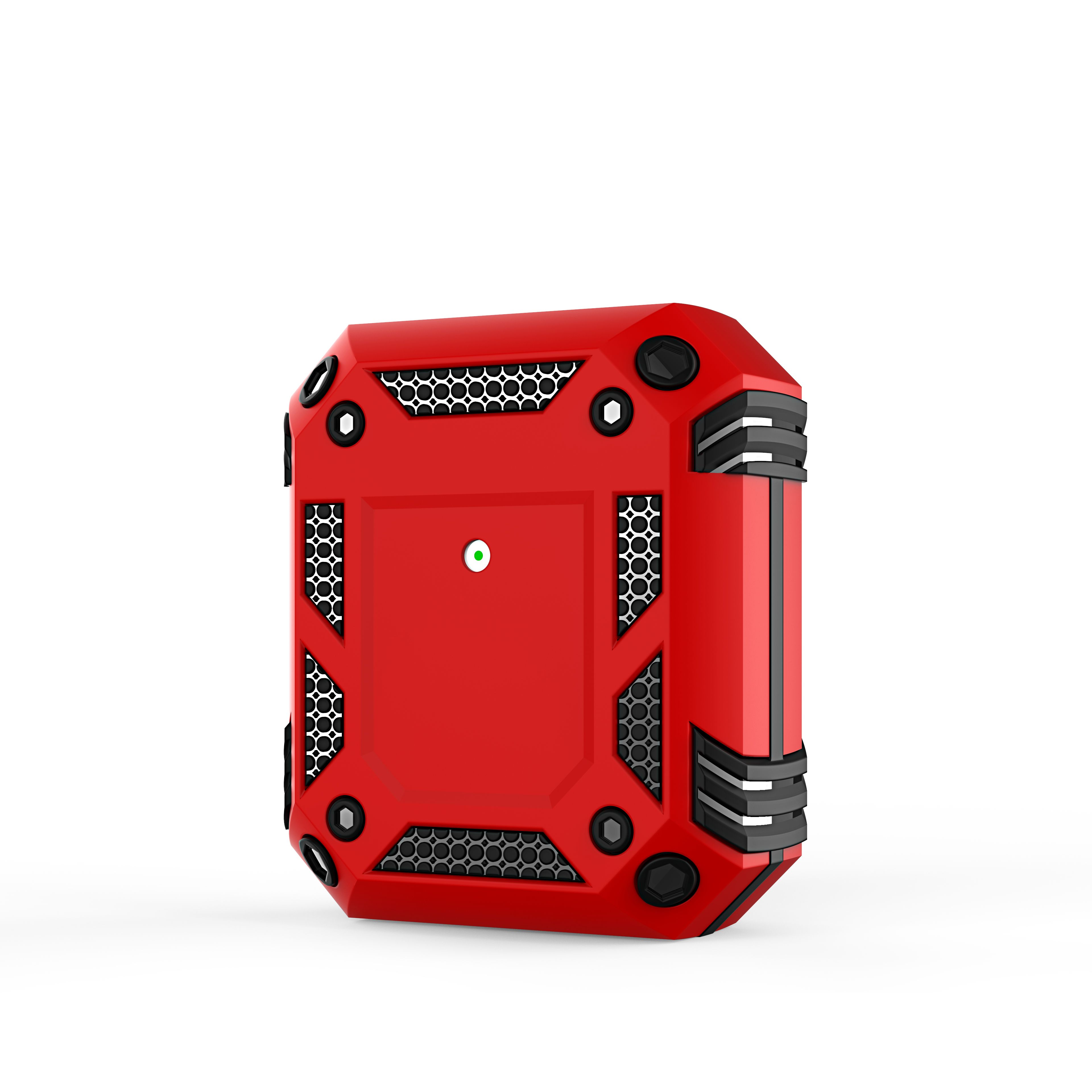 Tech Armor Heavy Duty Hybrid Case with Hook for Apple Airpod 2 / 1 (Red)