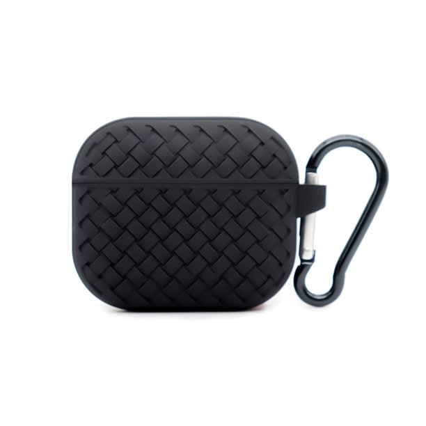 Mesh Shockproof Protective Soft Silicone Case with Holder Clip for Airpod 3 (Gen 3 2021) (Black)