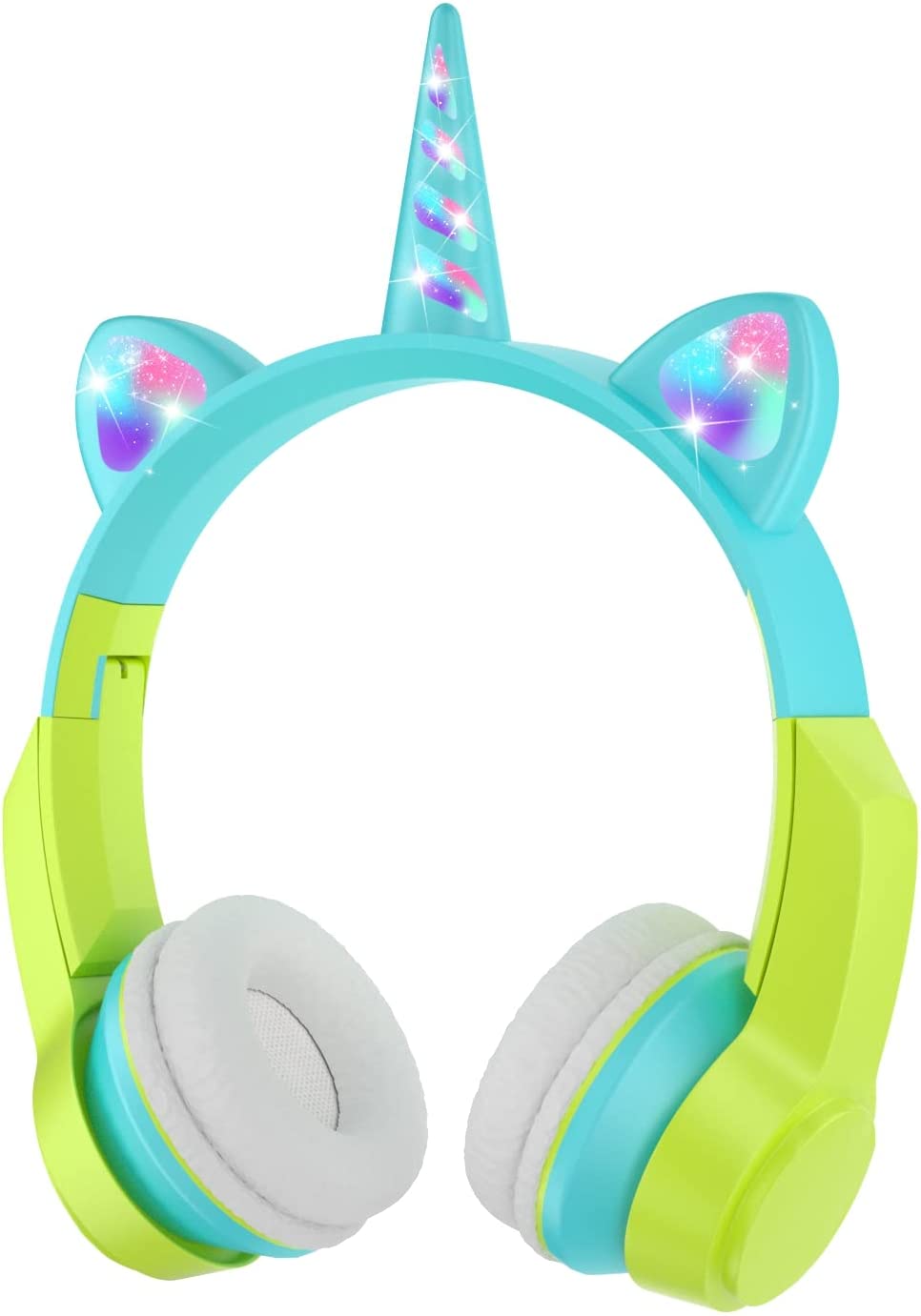 Unicorn Cat Ear Bluetooth Wireless LED Foldable HEADPHONE Headset with Built in Mic and FM Radio for