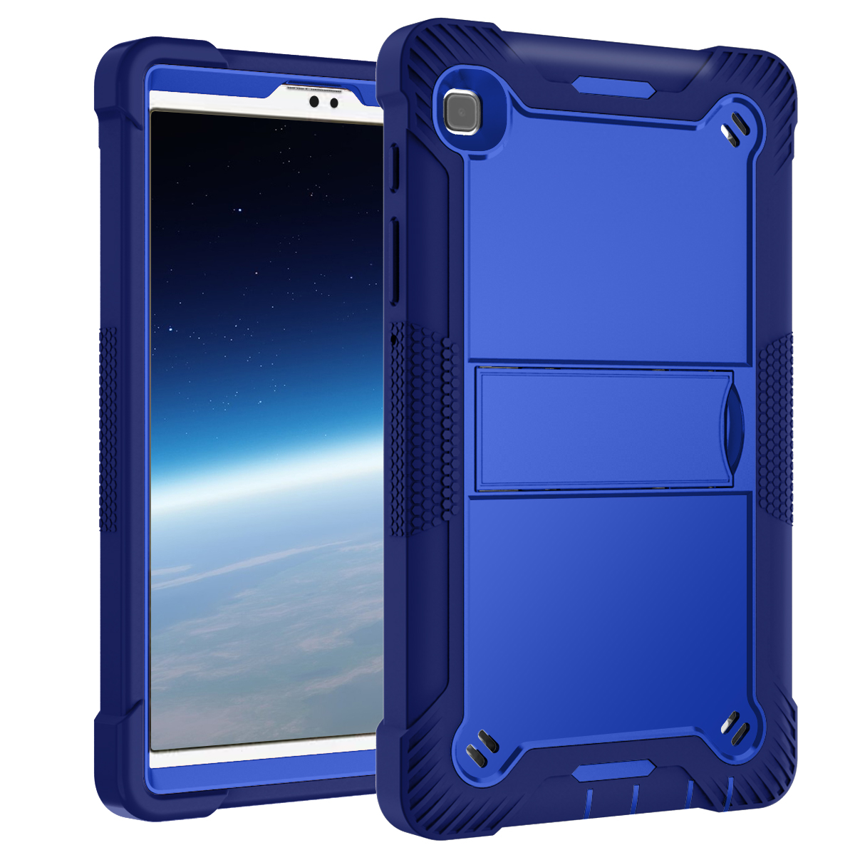 Shockproof Durable Heavy Duty Hybrid Kickstand Tablet Case for Galaxy Tab A7 Lite (2021) (Blue/Blue)