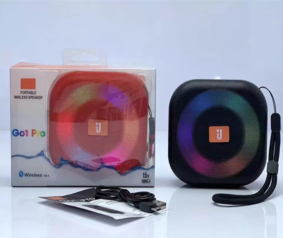 LED RING Light Pocket Size Portable Bluetooth Wireless Speaker GO1PRO (Black)