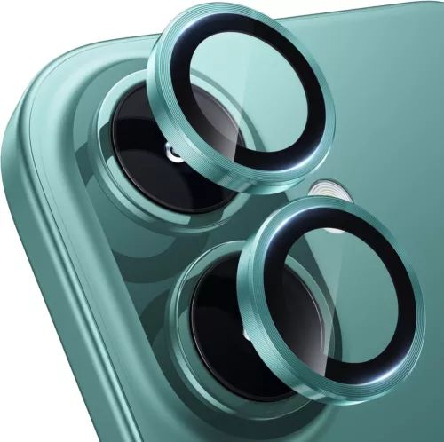 Premium Guard HD Tempered Glass Camera Lens Protector for iPhone 16/16 Plus - Green