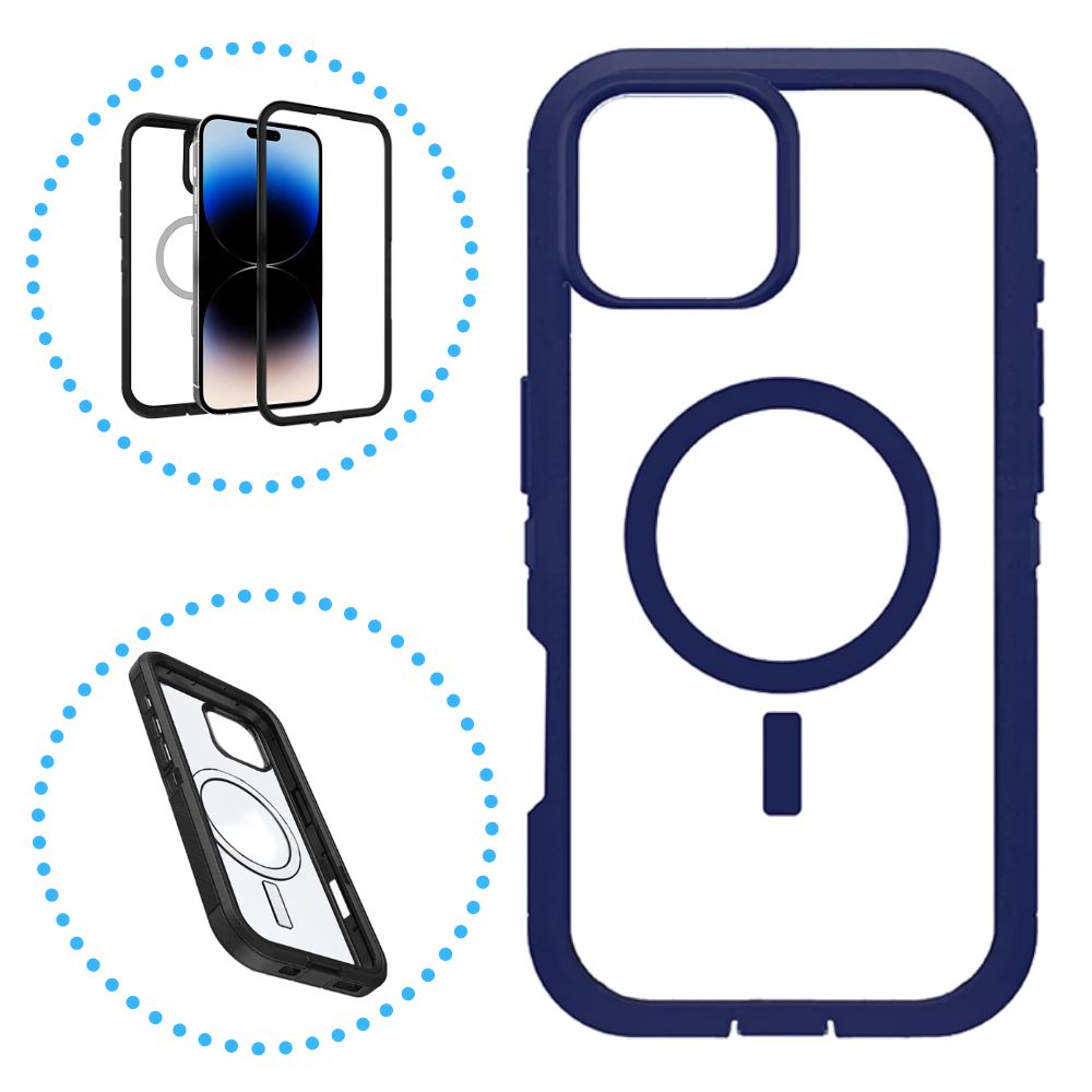 Heavy Duty MagnetiC Defender Clear Case With MagSafe for iPhone 16 Pro, Military Drop ProteC...