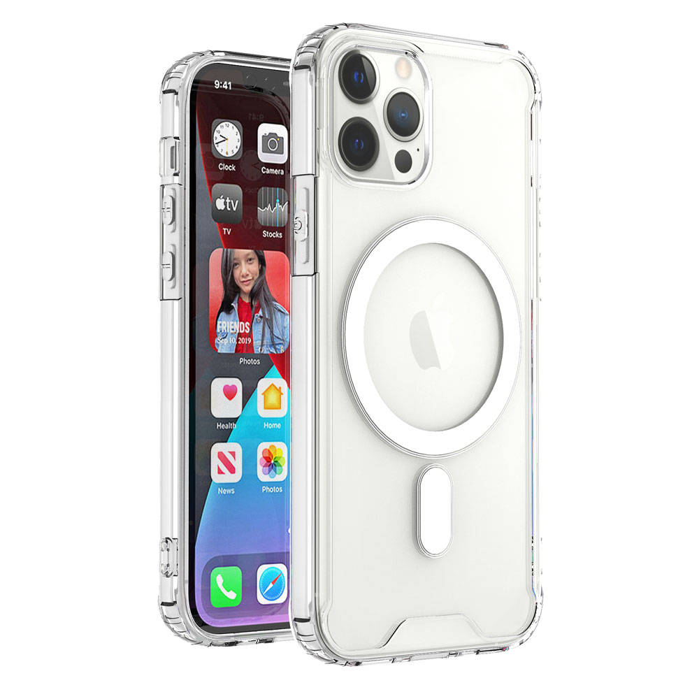 Transparent Clear Armor Pro Magnetic Case for iPHONE 12 / 12 Pro [6.1] (Clear)