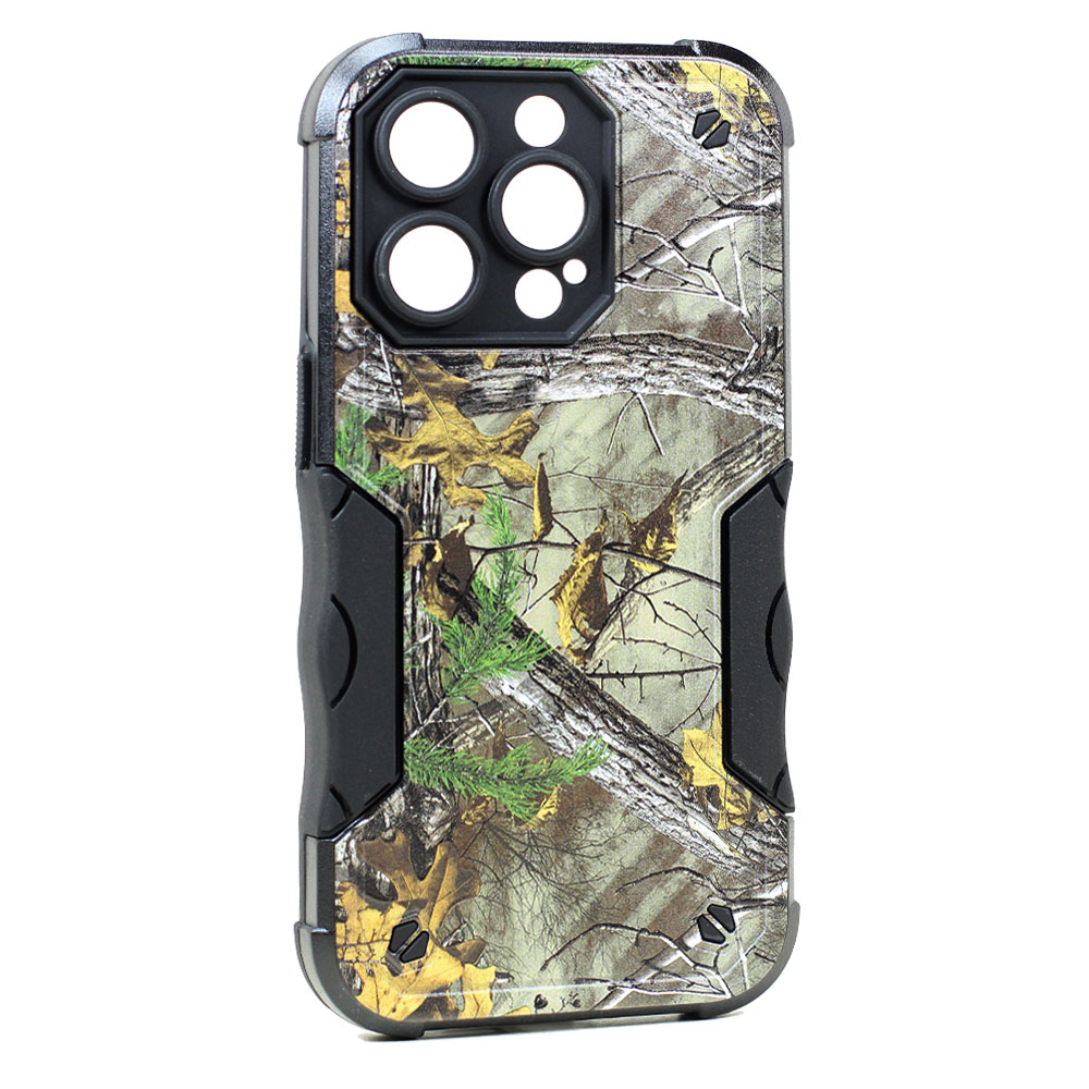 Heavy Duty Strong Armor Hybrid Case for iPHONE 14 Pro (Camo Green)