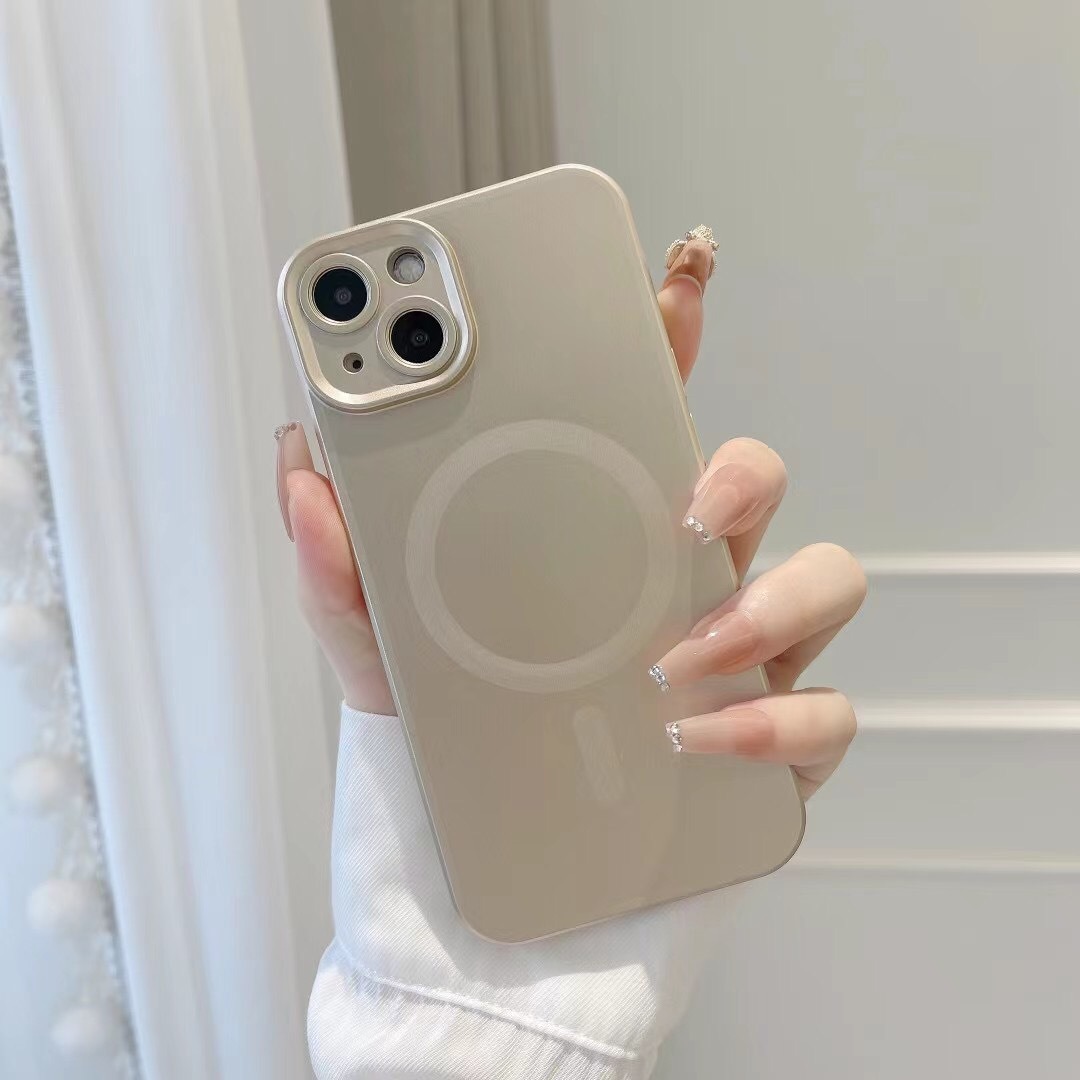 Slim MATTE Glossy Magsafe Camera Lens Cover Case for iPhone 14 Pro Max (Gold)