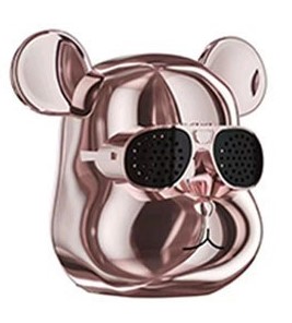 Cool Sunglasses Robot Bear Head Wireless Bluetooth Speaker B2 (Rose GOLD)