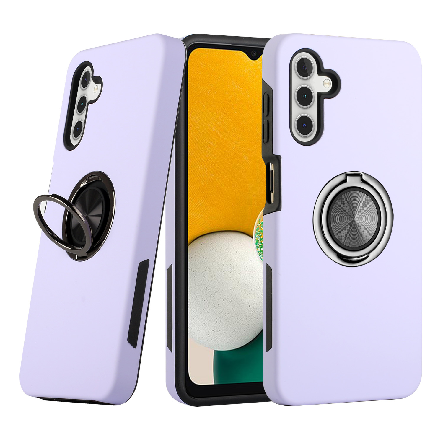 Dual Layer Armor Hybrid Stand RING Case for Samsung A13 5G (Purple)