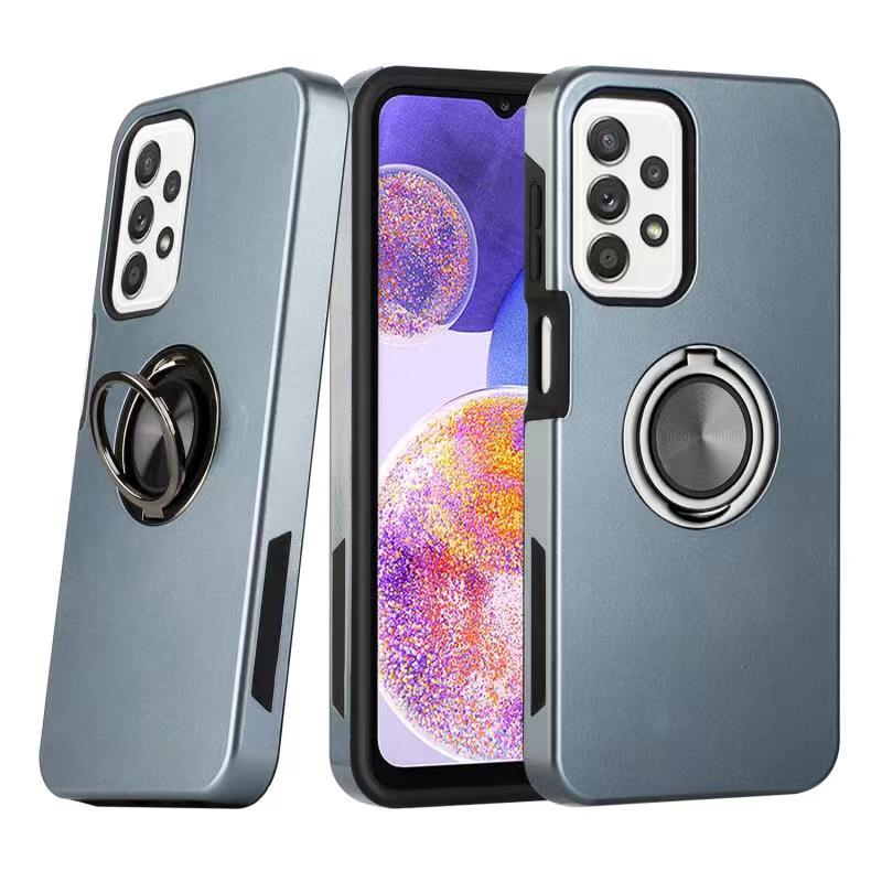 Dual Layer Armor Hybrid Stand RING Case for Samsung Galaxy A23 (Gray)