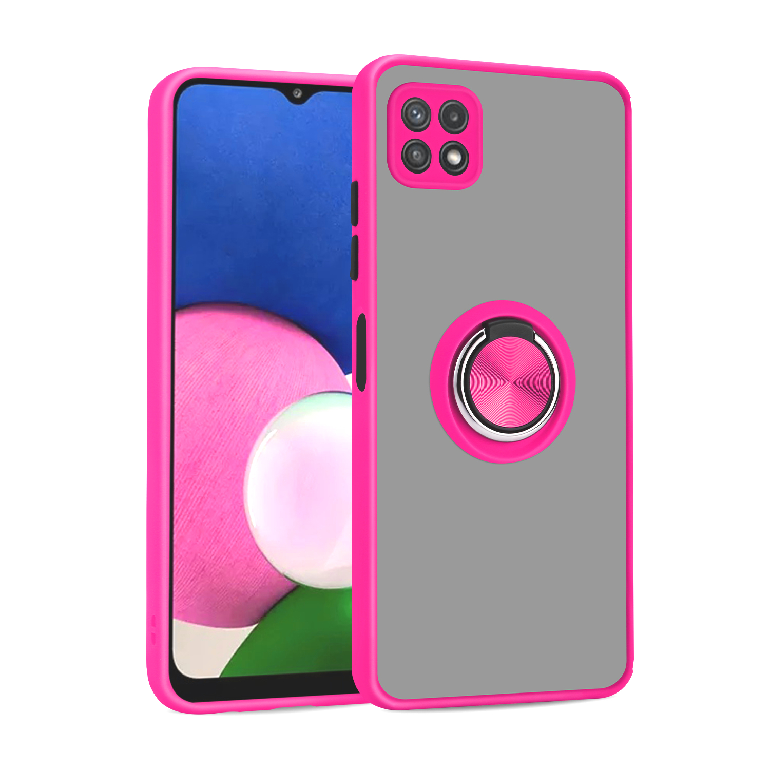 Tuff Slim Armor Hybrid RING Stand Case for Boost Mobile Celero 5G (Pink)