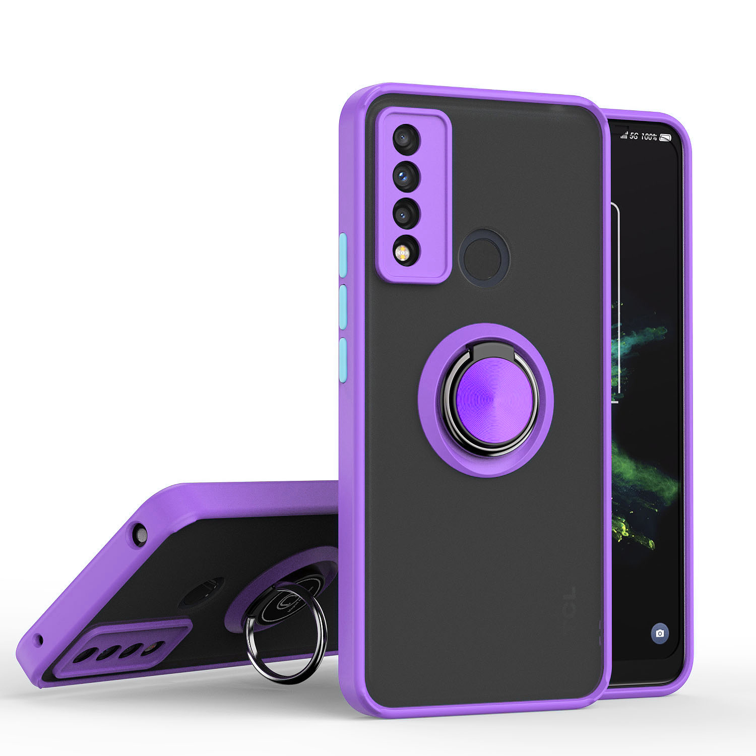 Tuff Slim Armor Hybrid RING Stand Case for TCL 20 XE (Purple)