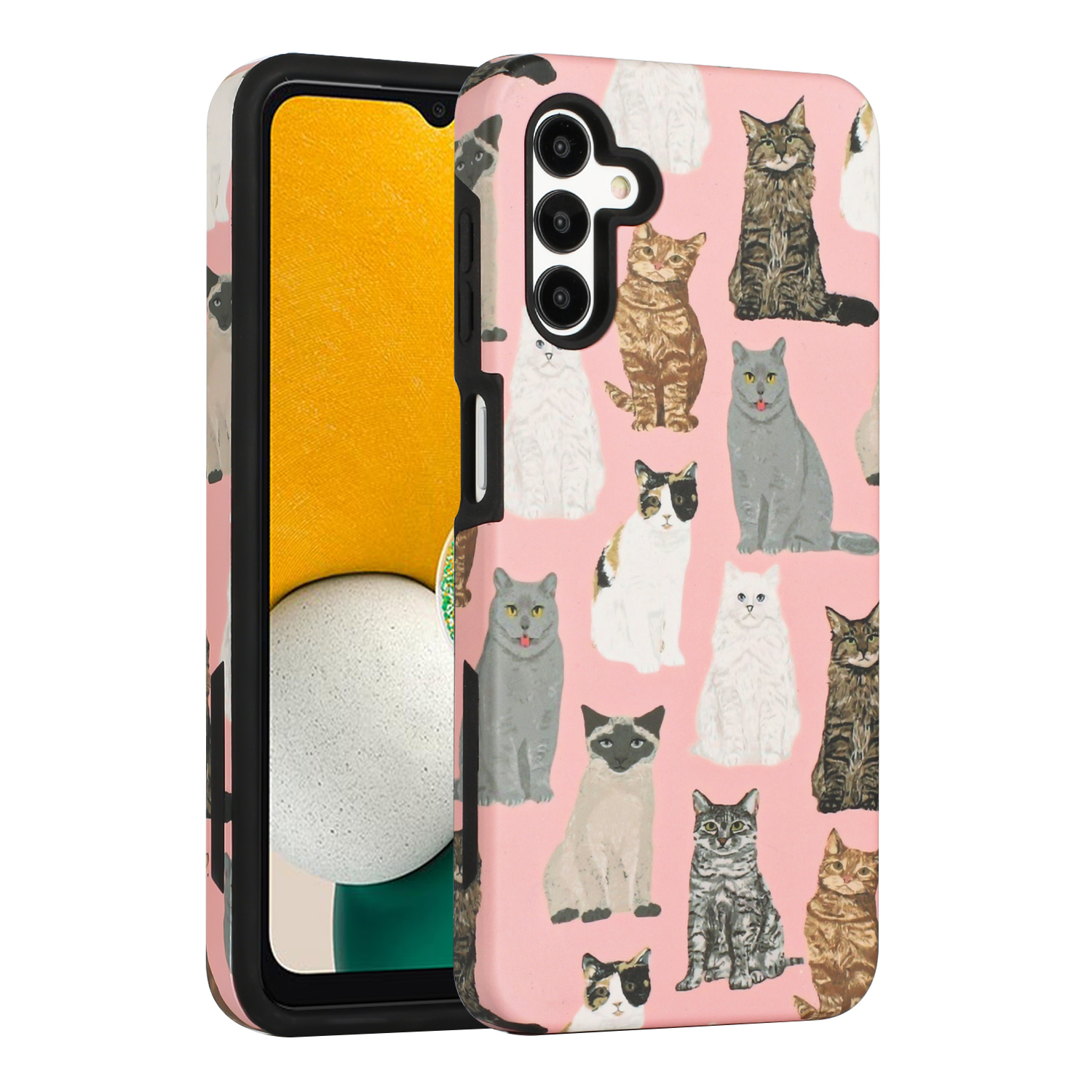 Glossy DESIGN Dual Layer Armor Case Cover for Galaxy A13 5G (Cat)
