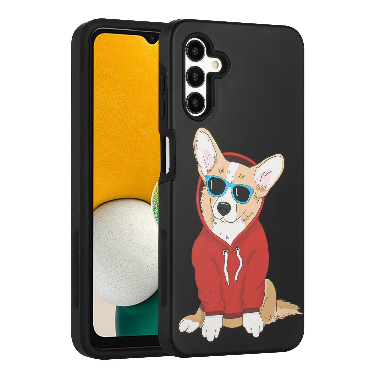 Glossy Design Dual Layer Armor Case Cover for Galaxy A13 5G (DOG)