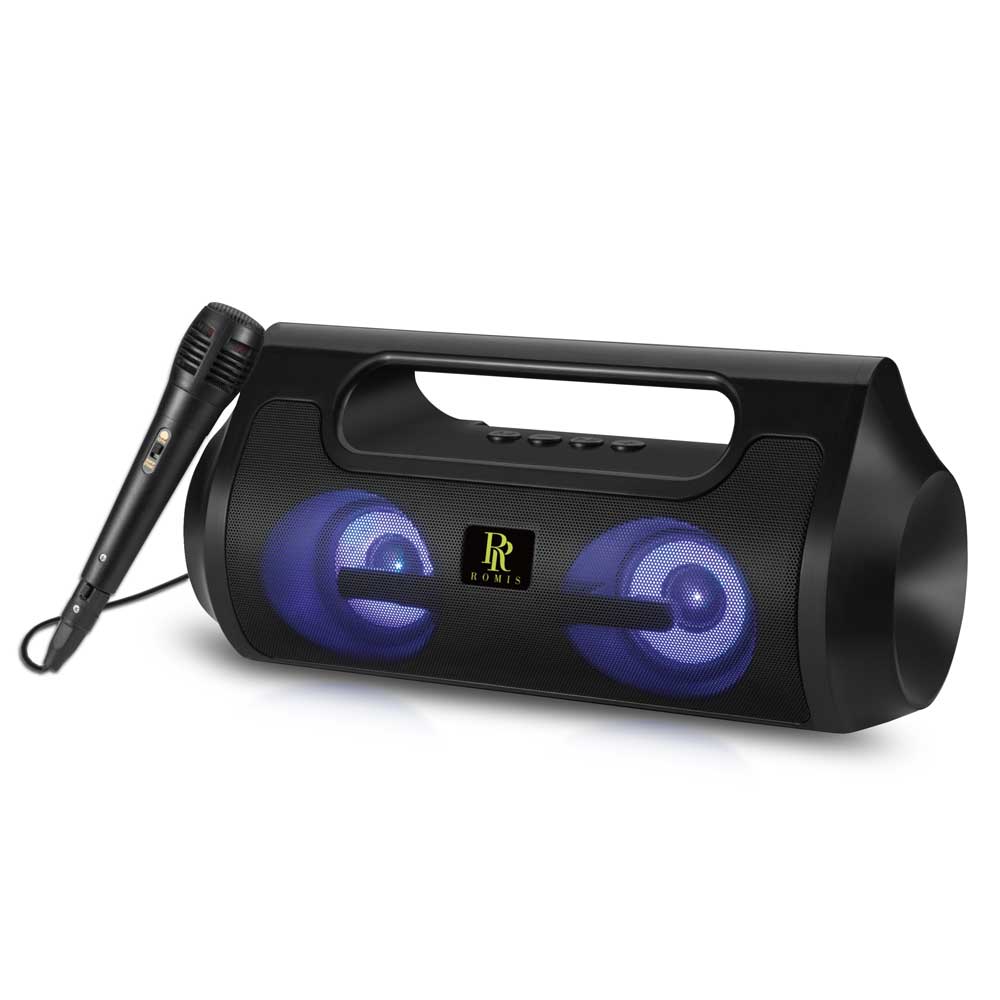 Drum Style Portable Wireless Bluetooth SPEAKER with Karaoke Mic RM-S8500 (Black)