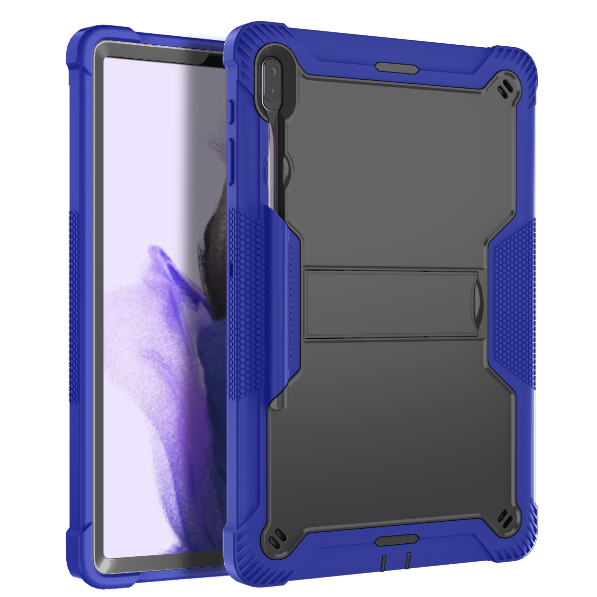 Heavy Duty Full Body Kickstand Tablet Case for Galaxy Tab S8/S7/Plus/Fe (Blue)