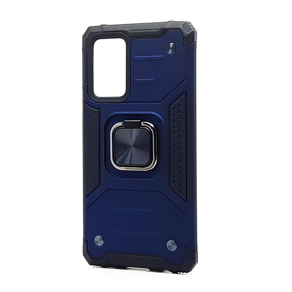 Double Layer Hybrid Square RING Armor Case for Galaxy A03s (USA) (Blue)