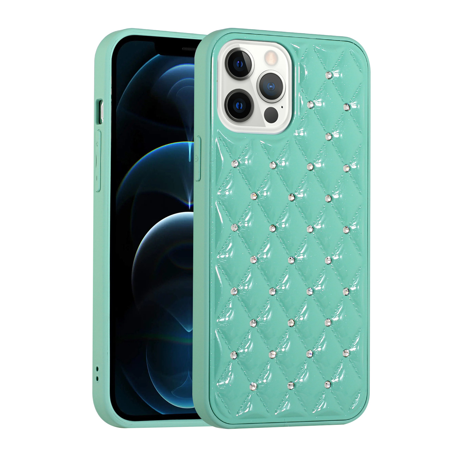 Shiny Star Crystal Glitter Diamond Case for Apple iPHONE 13 Pro [6.1] (Green)