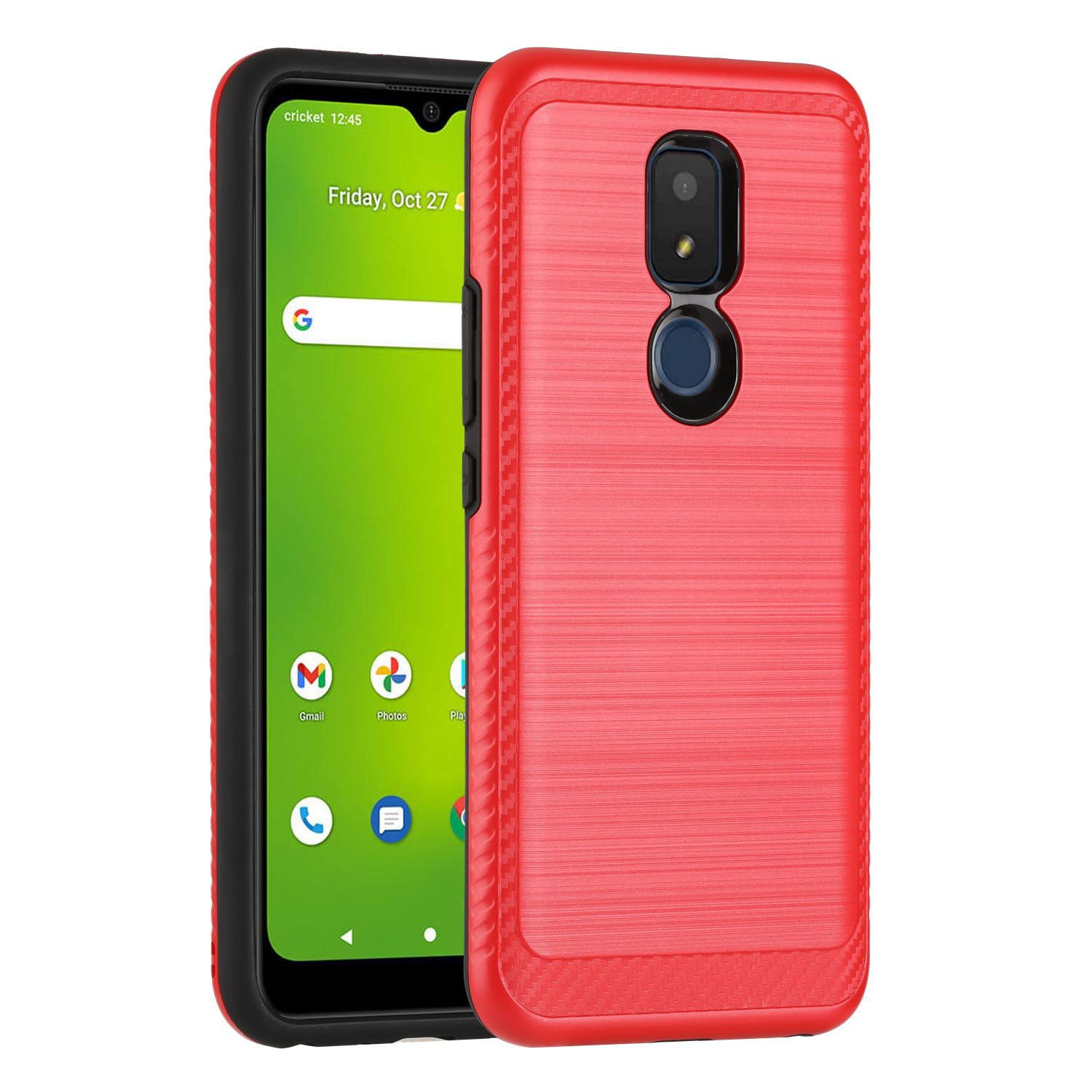 Dual Layer Protective Armor Case for Cricket Icon 3 / AT&T Motivate 2 (Red)