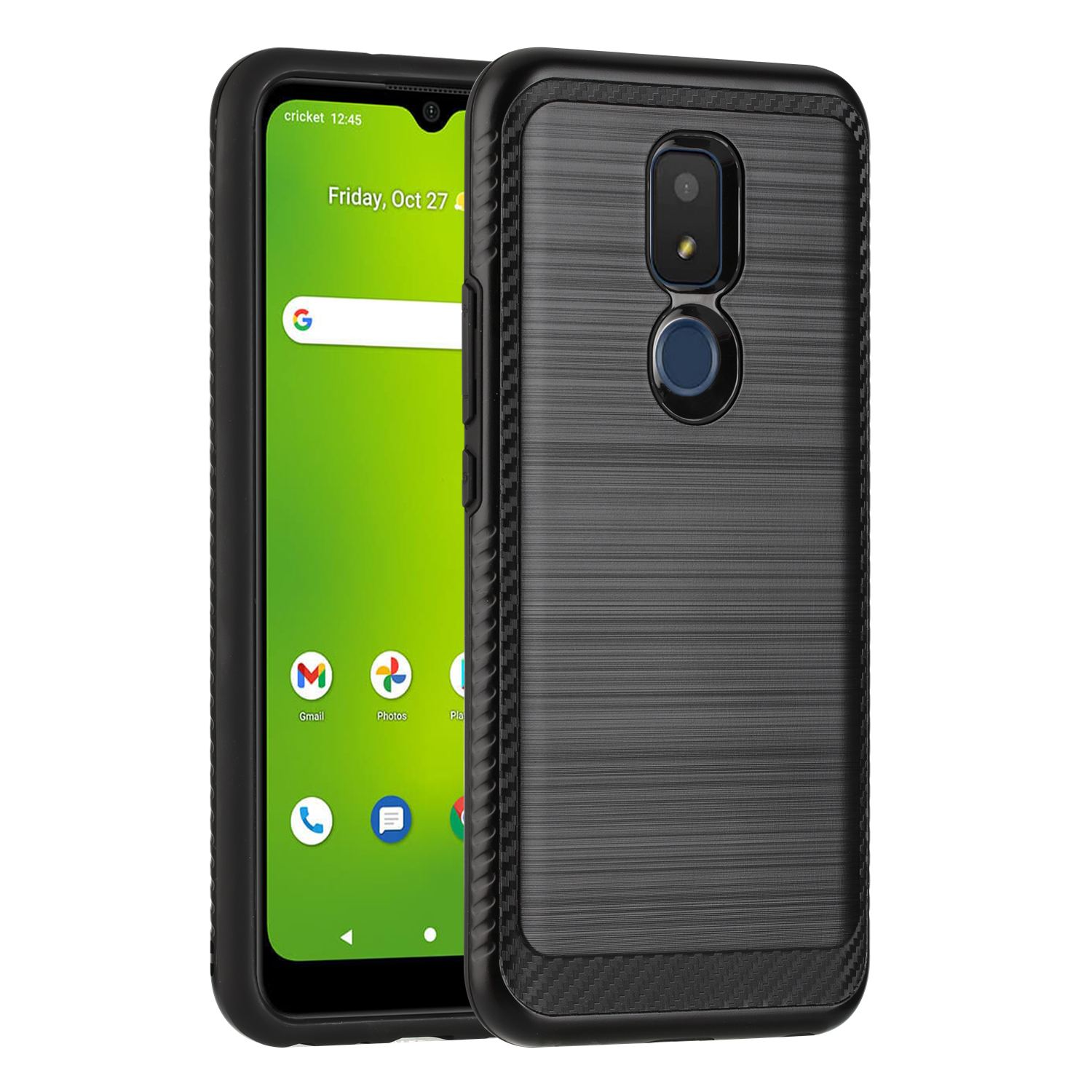 Dual Layer Protective Armor Case for Cricket Icon 3 / AT&T Motivate 2 (Black)