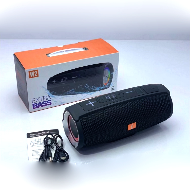 Bold Sound Drum Style LED Light Portable Wireless Bluetooth SPEAKER W2 (Black)